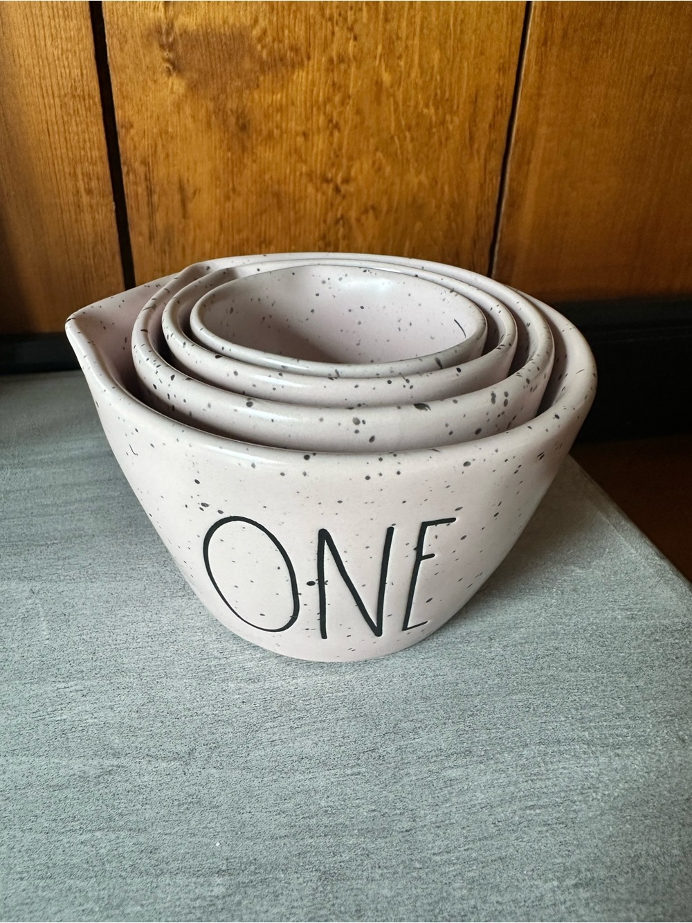 Rae Dunn Pink Speckled Ceramic Measuring Cups - Home Art